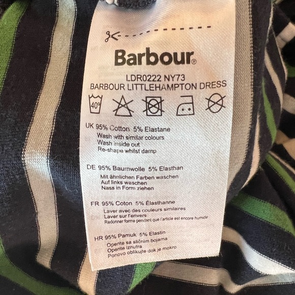 Barbour Little Hampton Dress Size 10 Navy/ Green - Picture 11 of 13